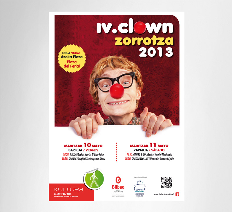 Ayto. de Bilbao – Cartel «clown zorroza»